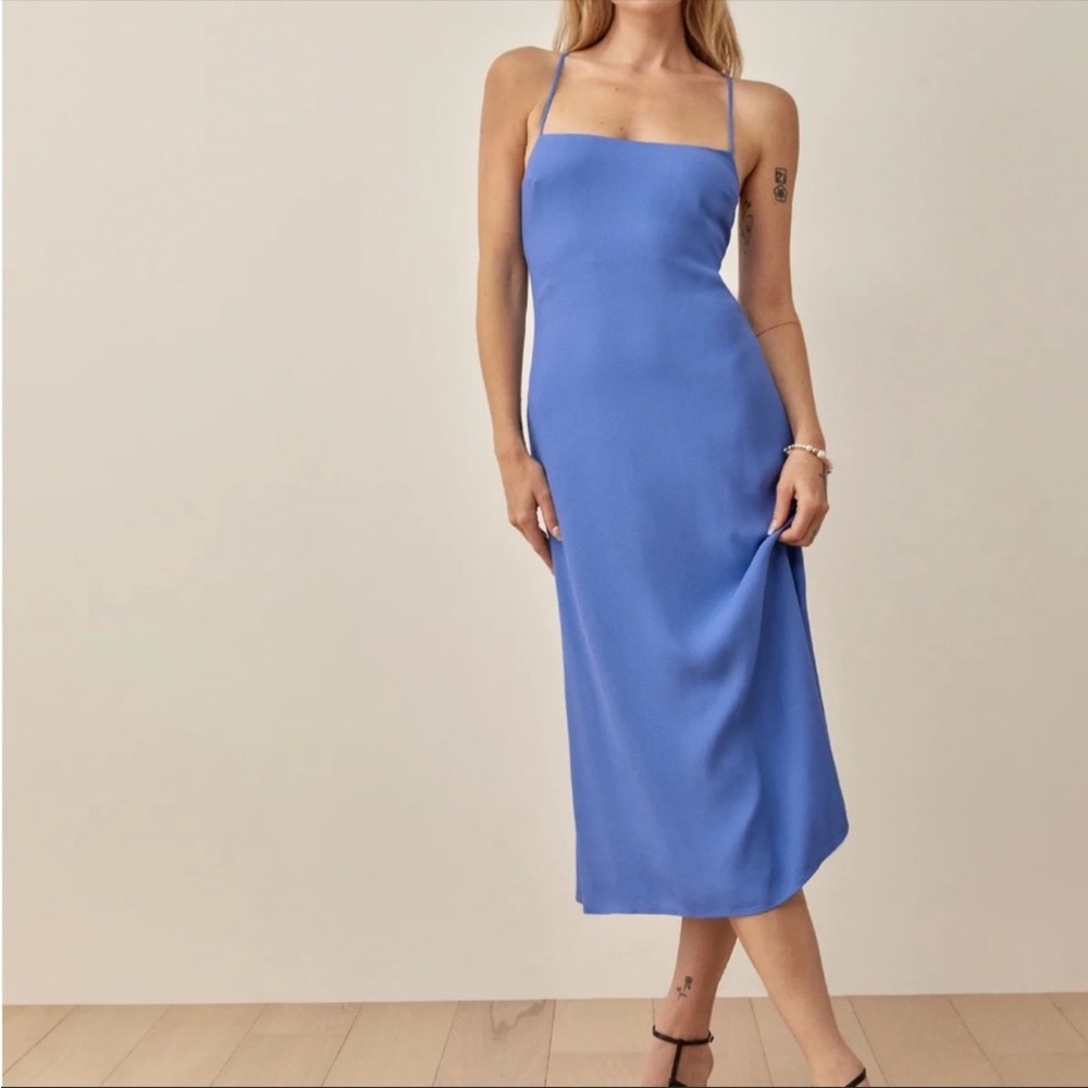 Dover dress reformation blue Dusk 4